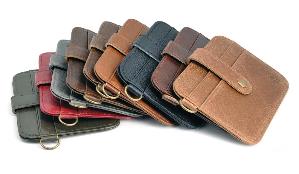 Men Genuine Leather Slim Wallet Male Small Purse Mini Money Bag Walet Thin Portomonee Carteras Man's Wallet Card Holder