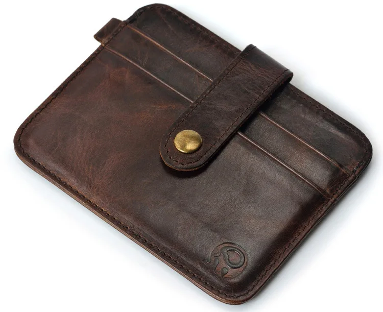 Men Genuine Leather Slim Wallet Male Small Purse Mini Money Bag Walet Thin Portomonee Carteras Man's Wallet Card Holder