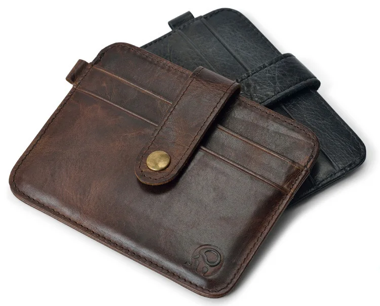 Men Genuine Leather Slim Wallet Male Small Purse Mini Money Bag Walet Thin Portomonee Carteras Man's Wallet Card Holder