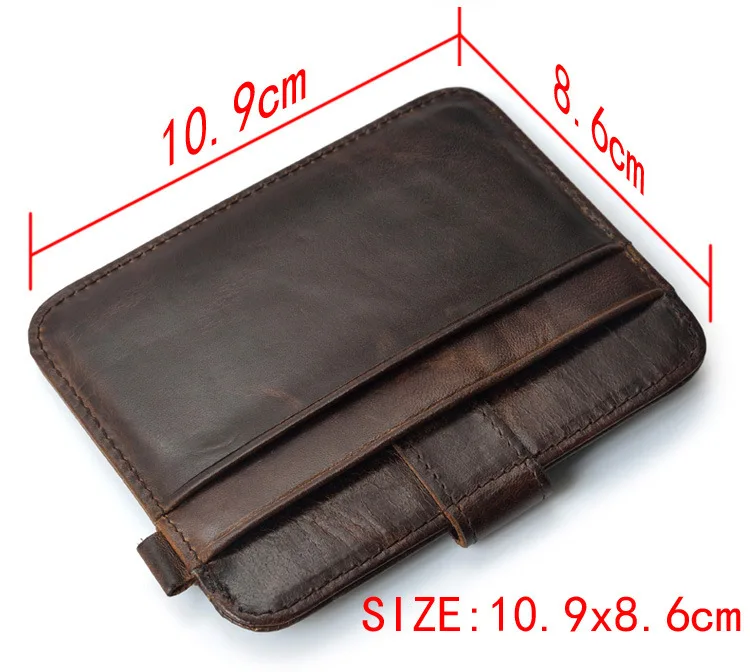 Men Genuine Leather Slim Wallet Male Small Purse Mini Money Bag Walet Thin Portomonee Carteras Man's Wallet Card Holder