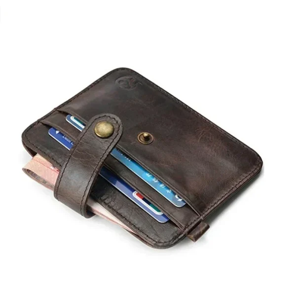 Men Genuine Leather Slim Wallet Male Small Purse Mini Money Bag Walet Thin Portomonee Carteras Man's Wallet Card Holder - Image 2
