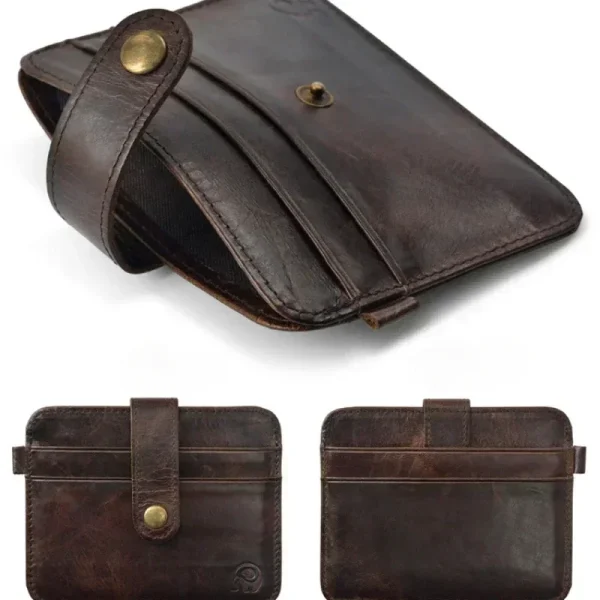 Men Genuine Leather Slim Wallet Male Small Purse Mini Money Bag Walet Thin Portomonee Carteras Man's Wallet Card Holder - Image 5