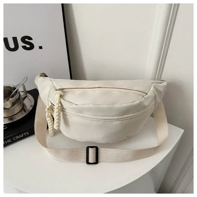 Chest Banana Bag for Women Sling Crossbody Waist Pack Canvas Running Waist Bag Casual Fanny Packs Sport Half Moon Belt Bag
