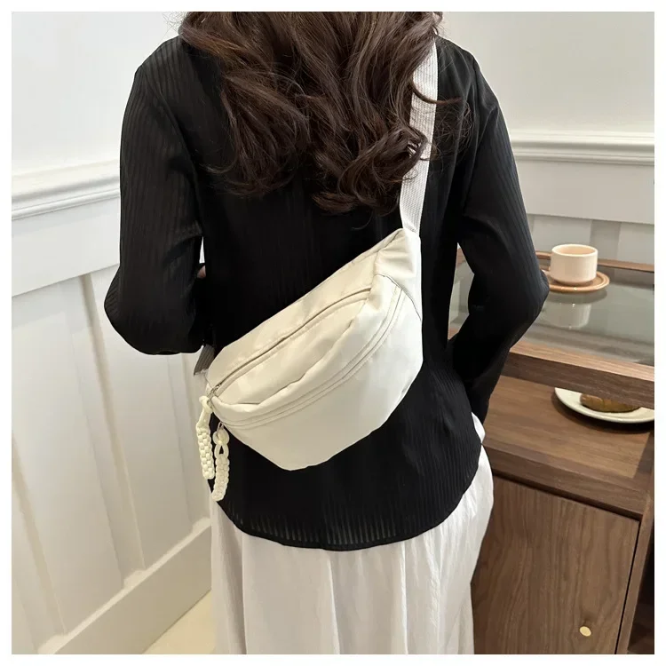 Chest Banana Bag for Women Sling Crossbody Waist Pack Canvas Running Waist Bag Casual Fanny Packs Sport Half Moon Belt Bag