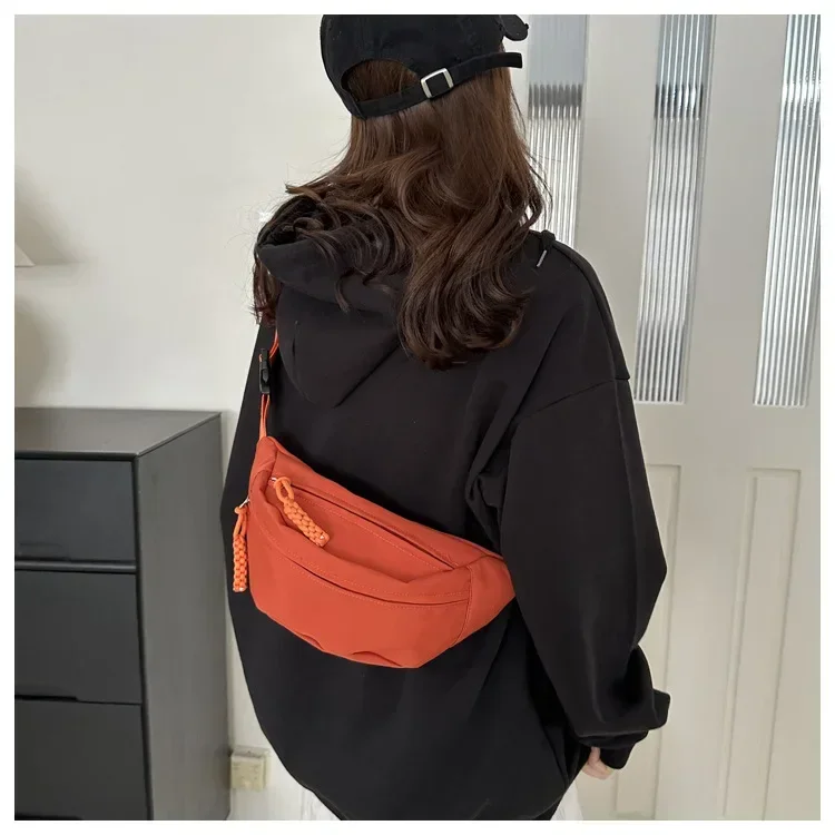 Chest Banana Bag for Women Sling Crossbody Waist Pack Canvas Running Waist Bag Casual Fanny Packs Sport Half Moon Belt Bag