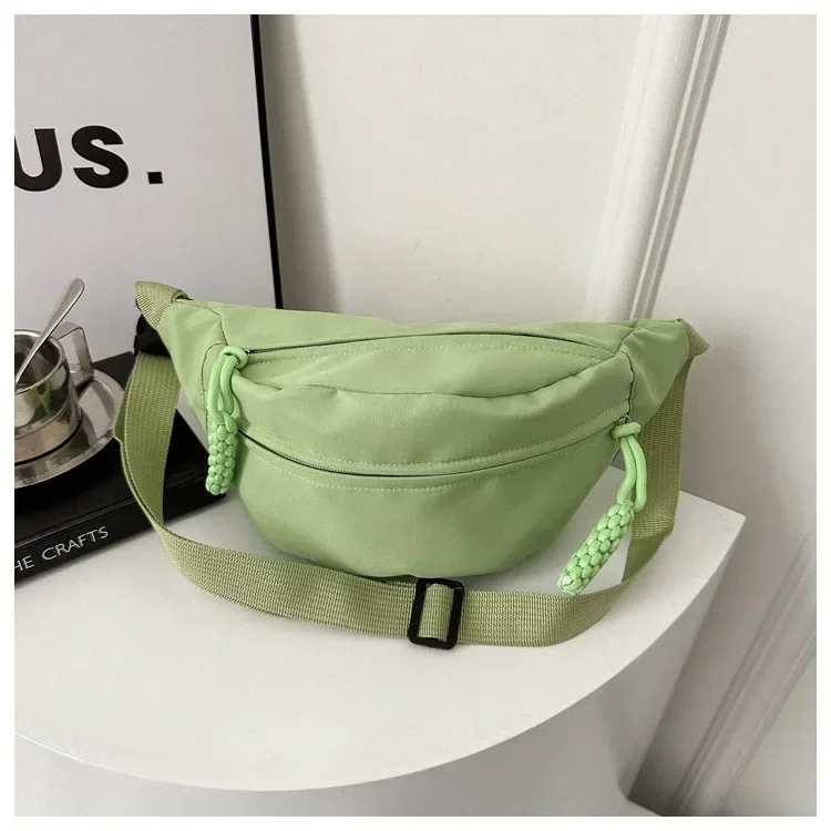 Chest Banana Bag for Women Sling Crossbody Waist Pack Canvas Running Waist Bag Casual Fanny Packs Sport Half Moon Belt Bag