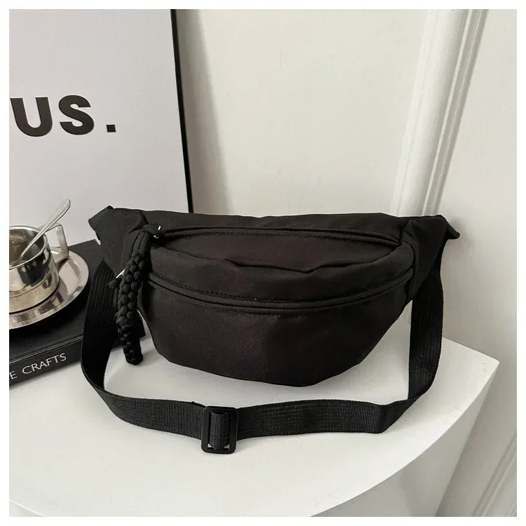 Chest Banana Bag for Women Sling Crossbody Waist Pack Canvas Running Waist Bag Casual Fanny Packs Sport Half Moon Belt Bag