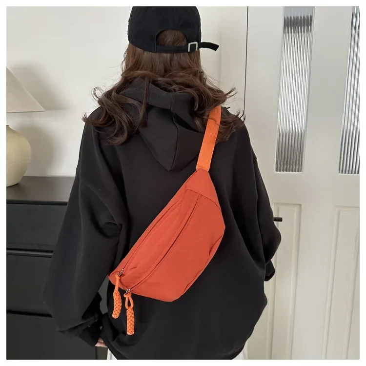 Chest Banana Bag for Women Sling Crossbody Waist Pack Canvas Running Waist Bag Casual Fanny Packs Sport Half Moon Belt Bag