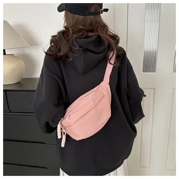 Chest Banana Bag for Women Sling Crossbody Waist Pack Canvas Running Waist Bag Casual Fanny Packs Sport Half Moon Belt Bag