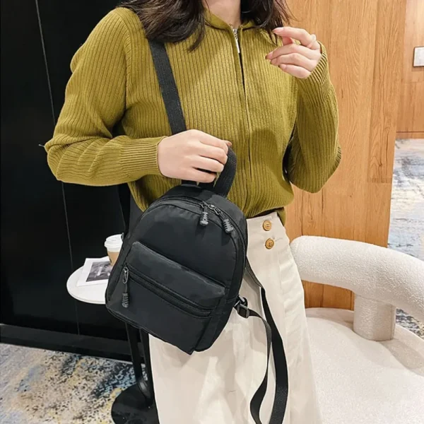 Women's Mini Backpack - Trendy Nylon Small Rucksack for Teen Girls, Lightweight School Bag Casual Daypack White