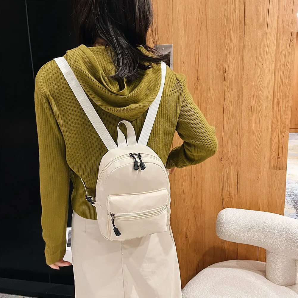 Women's Mini Backpack - Trendy Nylon Small Rucksack for Teen Girls, Lightweight School Bag Casual Daypack White Women's Mini Backpack - Trendy Nylon Small Rucksack for Teen Girls, Lightweight School Bag Casual Daypack White