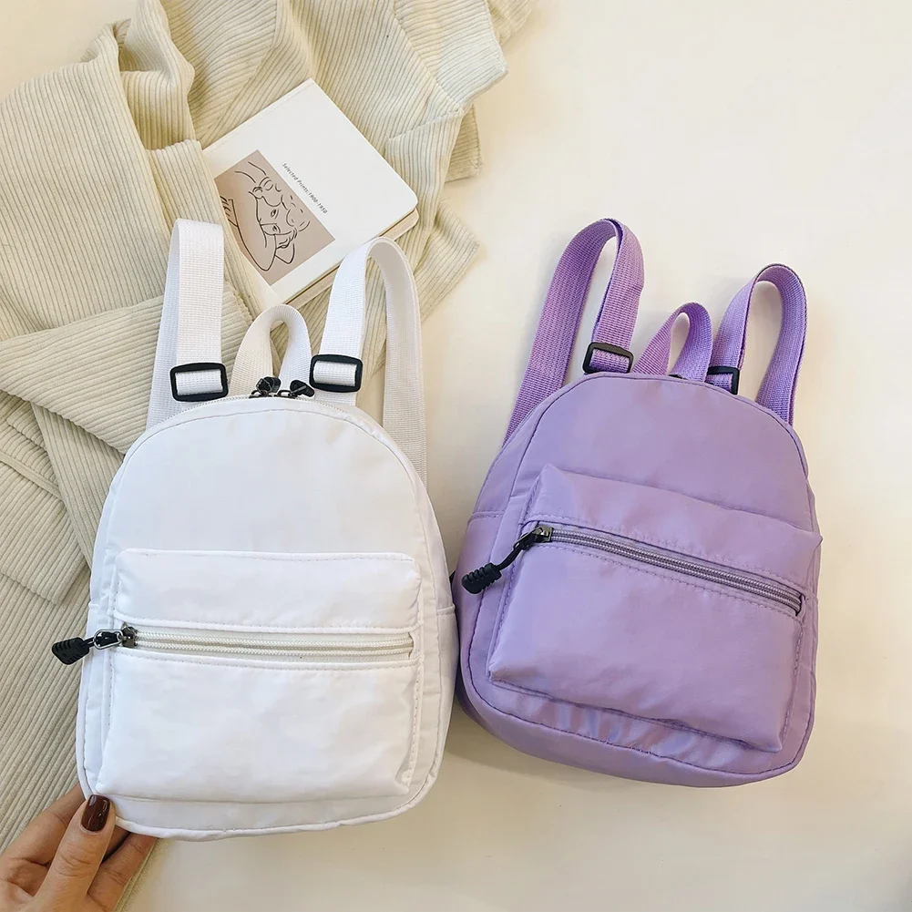 Women's Mini Backpack - Trendy Nylon Small Rucksack for Teen Girls, Lightweight School Bag Casual Daypack White Women's Mini Backpack - Trendy Nylon Small Rucksack for Teen Girls, Lightweight School Bag Casual Daypack White
