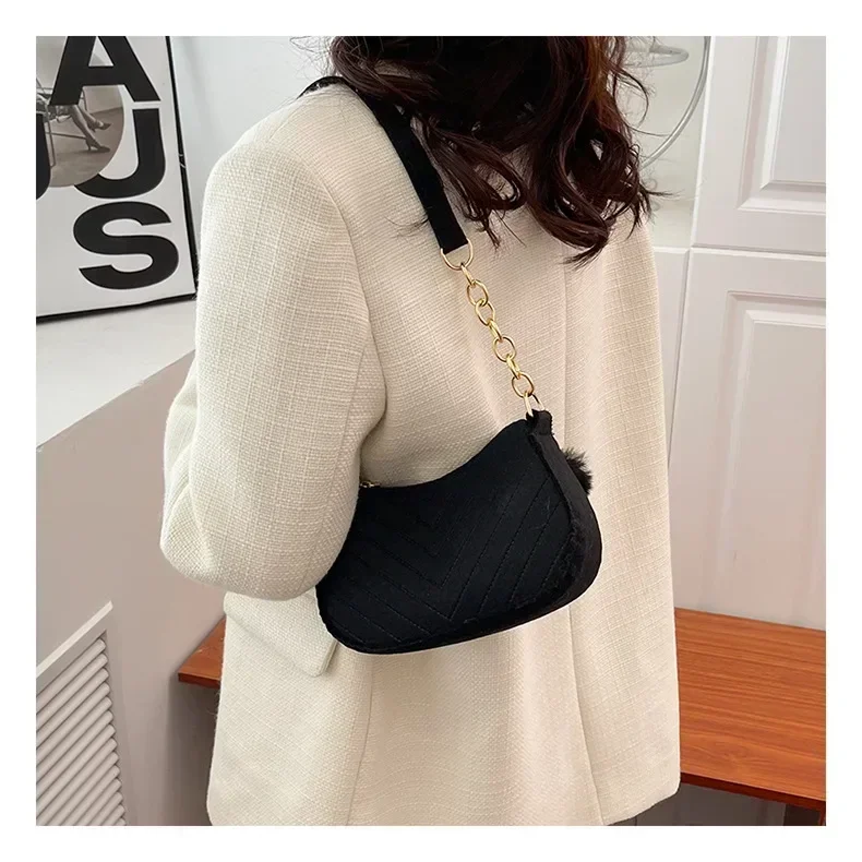 Stylish Women's Leather Tote Bag, Mini Crossbody Bag with Chain Strap, Solid Color Casual Underarm Shoulder Purse for Daily Use