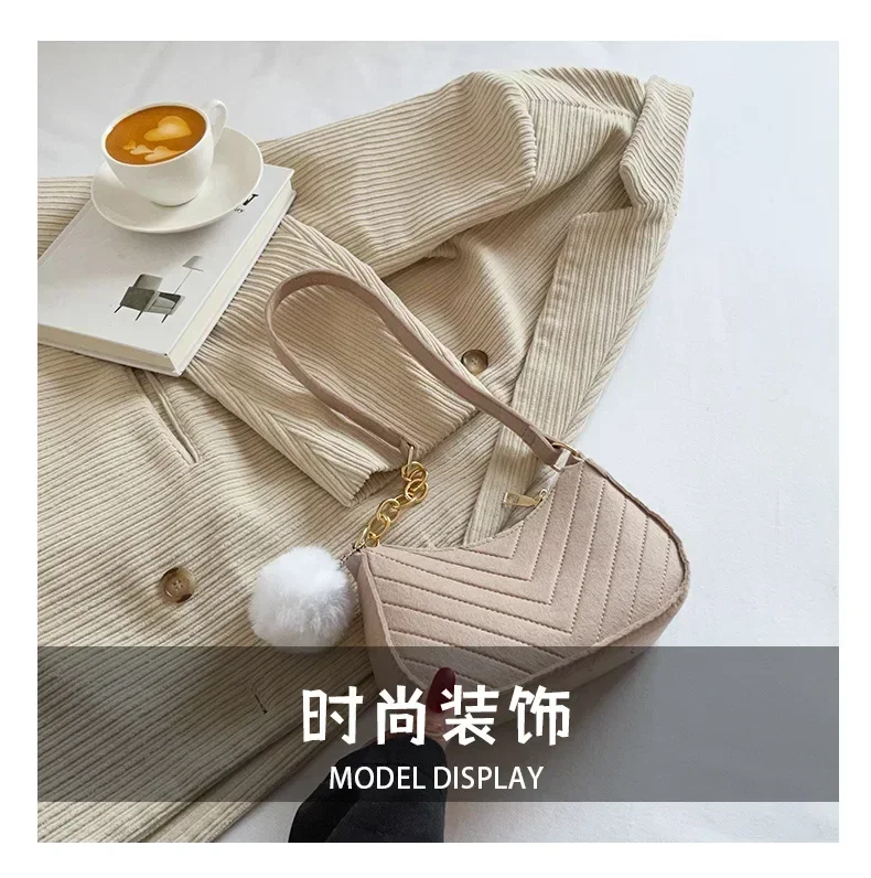 Stylish Women's Leather Tote Bag, Mini Crossbody Bag with Chain Strap, Solid Color Casual Underarm Shoulder Purse for Daily Use