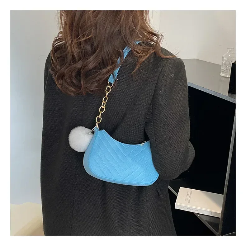 Stylish Women's Leather Tote Bag, Mini Crossbody Bag with Chain Strap, Solid Color Casual Underarm Shoulder Purse for Daily Use