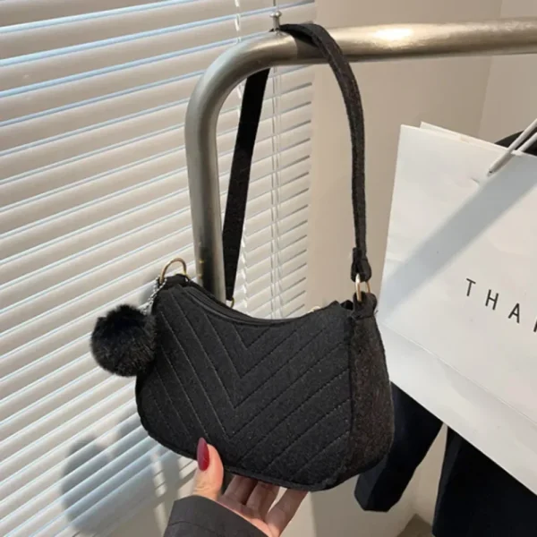 Stylish Women's Leather Tote Bag, Mini Crossbody Bag with Chain Strap, Solid Color Casual Underarm Shoulder Purse for Daily Use - Image 3