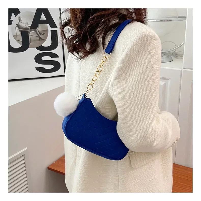 Stylish Women's Leather Tote Bag, Mini Crossbody Bag with Chain Strap, Solid Color Casual Underarm Shoulder Purse for Daily Use