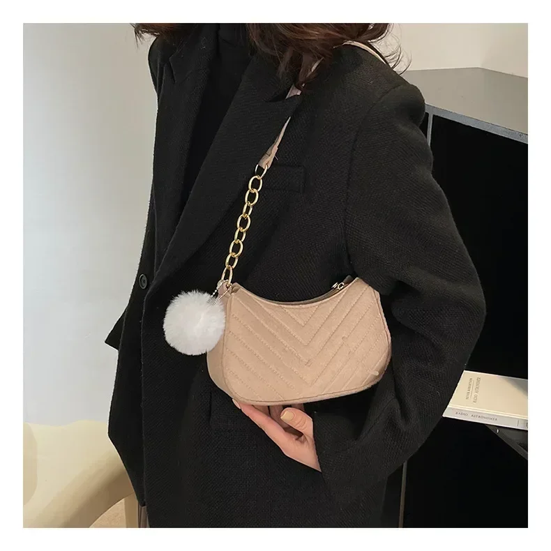 Stylish Women's Leather Tote Bag, Mini Crossbody Bag with Chain Strap, Solid Color Casual Underarm Shoulder Purse for Daily Use
