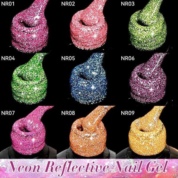 LILYCUTE 7ML Reflective Glitter Gel Nail Polish Bright Sparkling Silver Color Semi-permanent Soak Off Nail Art UV Gel Varnishes - Image 6