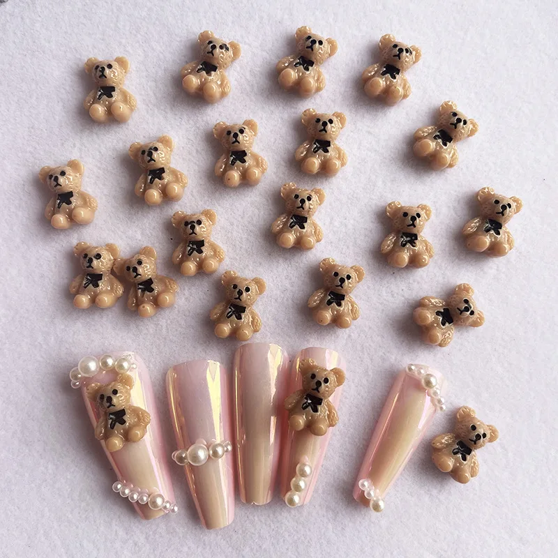 Nail Art Cute Bear Jewelry Metal Frosted Three-Dimensional Candy 3D Cartoon Crown Bear White Cute Nail Charms 네일파츠 Nail Art Cute Bear Jewelry Metal Frosted Three-Dimensional Candy 3D Cartoon Crown Bear White Cute Nail Charms 네일파츠