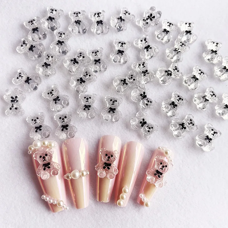 Nail Art Cute Bear Jewelry Metal Frosted Three-Dimensional Candy 3D Cartoon Crown Bear White Cute Nail Charms 네일파츠 Nail Art Cute Bear Jewelry Metal Frosted Three-Dimensional Candy 3D Cartoon Crown Bear White Cute Nail Charms 네일파츠