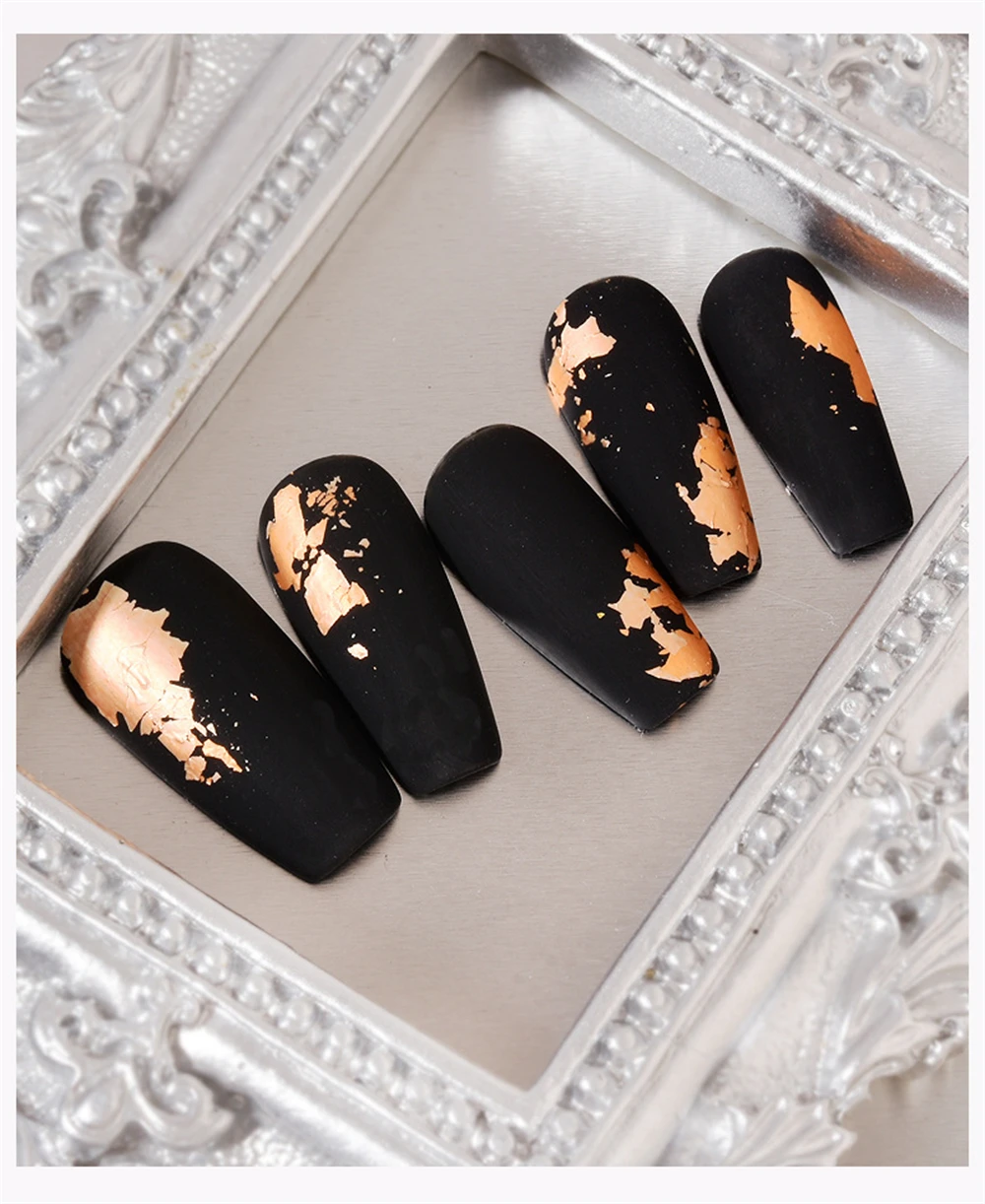 Box Laser Gold Silver Irregular Aluminum Foil Paper Nail Art Sticker Glitter Manicure UV Gel Polish Nails Decoration Tools