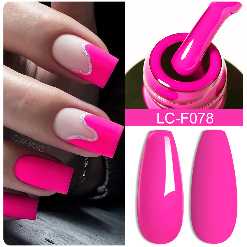 LILYCUTE Green Fluorescent Matte Color Gel Nail Polish 7ml Neon Purple Red Soak Off Gel Varnish For Nails Design UV Nail Art Gel