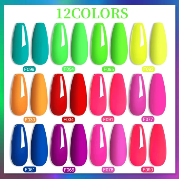 LILYCUTE Green Fluorescent Matte Color Gel Nail Polish 7ml Neon Purple Red Soak Off Gel Varnish For Nails Design UV Nail Art Gel - Image 5