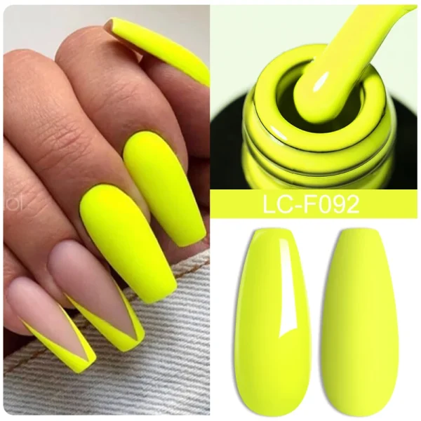 LILYCUTE Green Fluorescent Matte Color Gel Nail Polish 7ml Neon Purple Red Soak Off Gel Varnish For Nails Design UV Nail Art Gel - Image 3