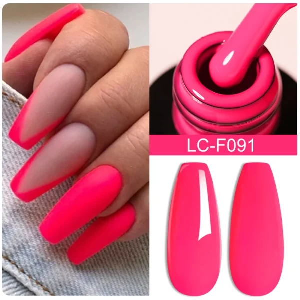 LILYCUTE Green Fluorescent Matte Color Gel Nail Polish 7ml Neon Purple Red Soak Off Gel Varnish For Nails Design UV Nail Art Gel - Image 2