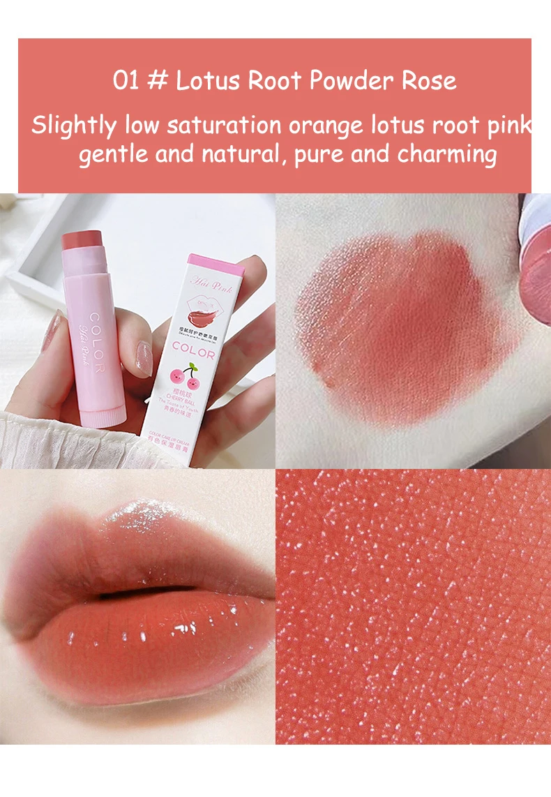 Lipstick Cute Red Tint Makeup Care Cosmetics Colored Lip Balm Lipstick Moisturizing Fade Lip Line Anti-drying Lip Makeup Set