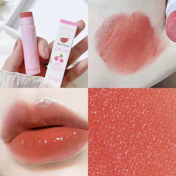 Lipstick Cute Red Tint Makeup Care Cosmetics Colored Lip Balm Lipstick Moisturizing Fade Lip Line Anti-drying Lip Makeup Set - Image 4