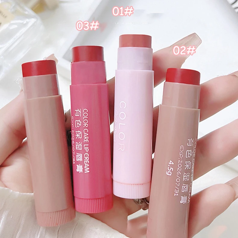 Lipstick Cute Red Tint Makeup Care Cosmetics Colored Lip Balm Lipstick Moisturizing Fade Lip Line Anti-drying Lip Makeup Set