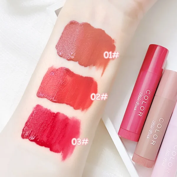 Lipstick Cute Red Tint Makeup Care Cosmetics Colored Lip Balm Lipstick Moisturizing Fade Lip Line Anti-drying Lip Makeup Set - Image 3