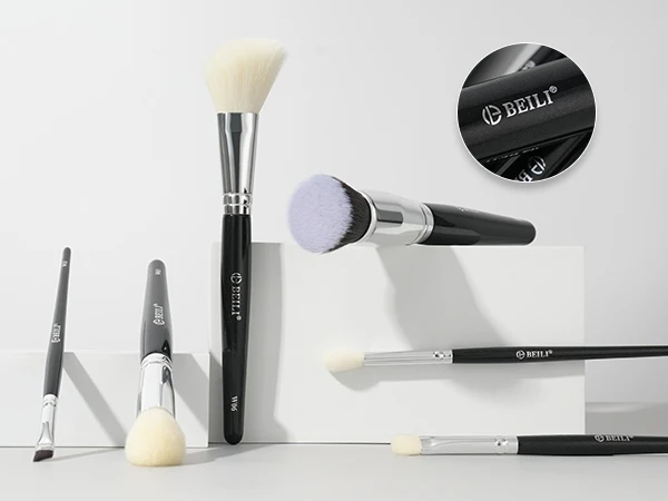 BEILI 6 Pcs Black Makeup Brushes Set Soft Synthetic Foundation Loose Powder Eyeshadow Detail Brush Hair Blush Brush Beauty Tool BEILI 6 Pcs Black Makeup Brushes Set Soft Synthetic Foundation Loose Powder Eyeshadow Detail Brush Hair Blush Brush Beauty Tool