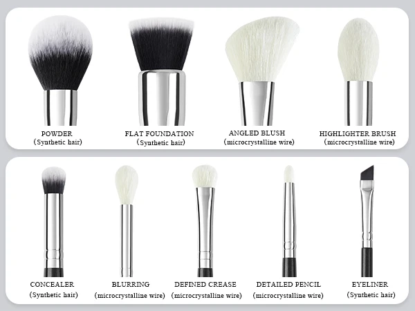 BEILI 6 Pcs Black Makeup Brushes Set Soft Synthetic Foundation Loose Powder Eyeshadow Detail Brush Hair Blush Brush Beauty Tool BEILI 6 Pcs Black Makeup Brushes Set Soft Synthetic Foundation Loose Powder Eyeshadow Detail Brush Hair Blush Brush Beauty Tool
