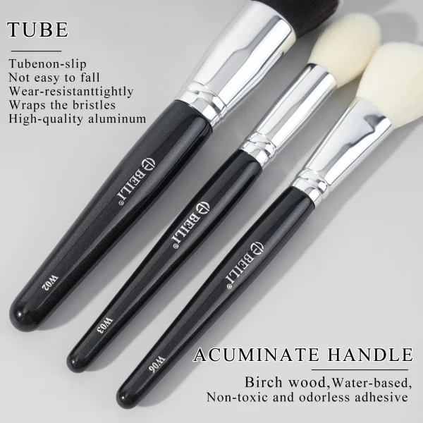 BEILI 6 Pcs Black Makeup Brushes Set Soft Synthetic Foundation Loose Powder Eyeshadow Detail Brush Hair Blush Brush Beauty Tool - Image 4