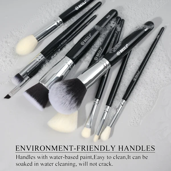 BEILI 6 Pcs Black Makeup Brushes Set Soft Synthetic Foundation Loose Powder Eyeshadow Detail Brush Hair Blush Brush Beauty Tool - Image 3