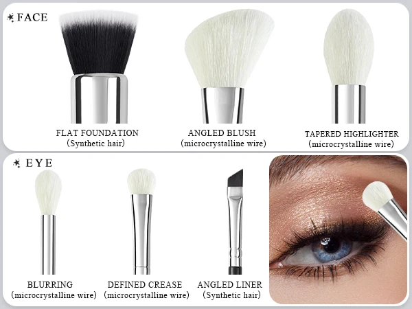BEILI 6 Pcs Black Makeup Brushes Set Soft Synthetic Foundation Loose Powder Eyeshadow Detail Brush Hair Blush Brush Beauty Tool BEILI 6 Pcs Black Makeup Brushes Set Soft Synthetic Foundation Loose Powder Eyeshadow Detail Brush Hair Blush Brush Beauty Tool