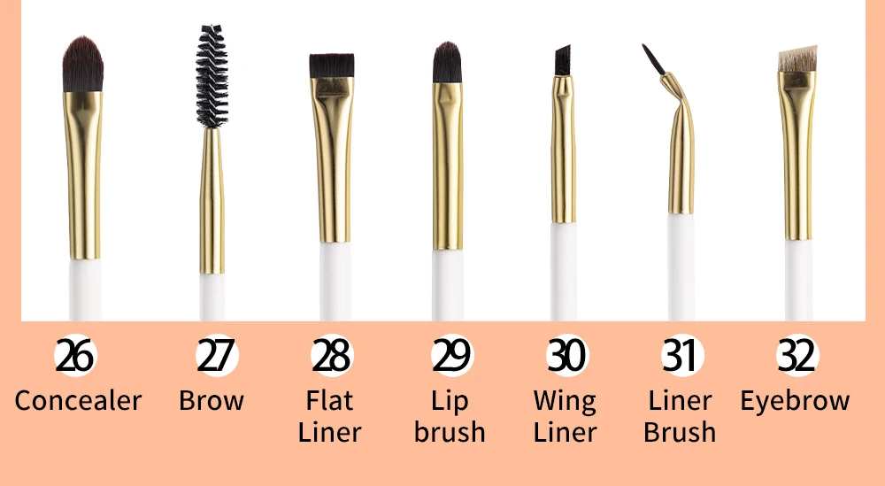 BEILI White Golden Makeup Brushes Set Professional Goat Hair Foundation Contour Bronzer Blush Kakubi Beauty brochas maquillaje BEILI White Golden Makeup Brushes Set Professional Goat Hair Foundation Contour Bronzer Blush Kakubi Beauty brochas maquillaje