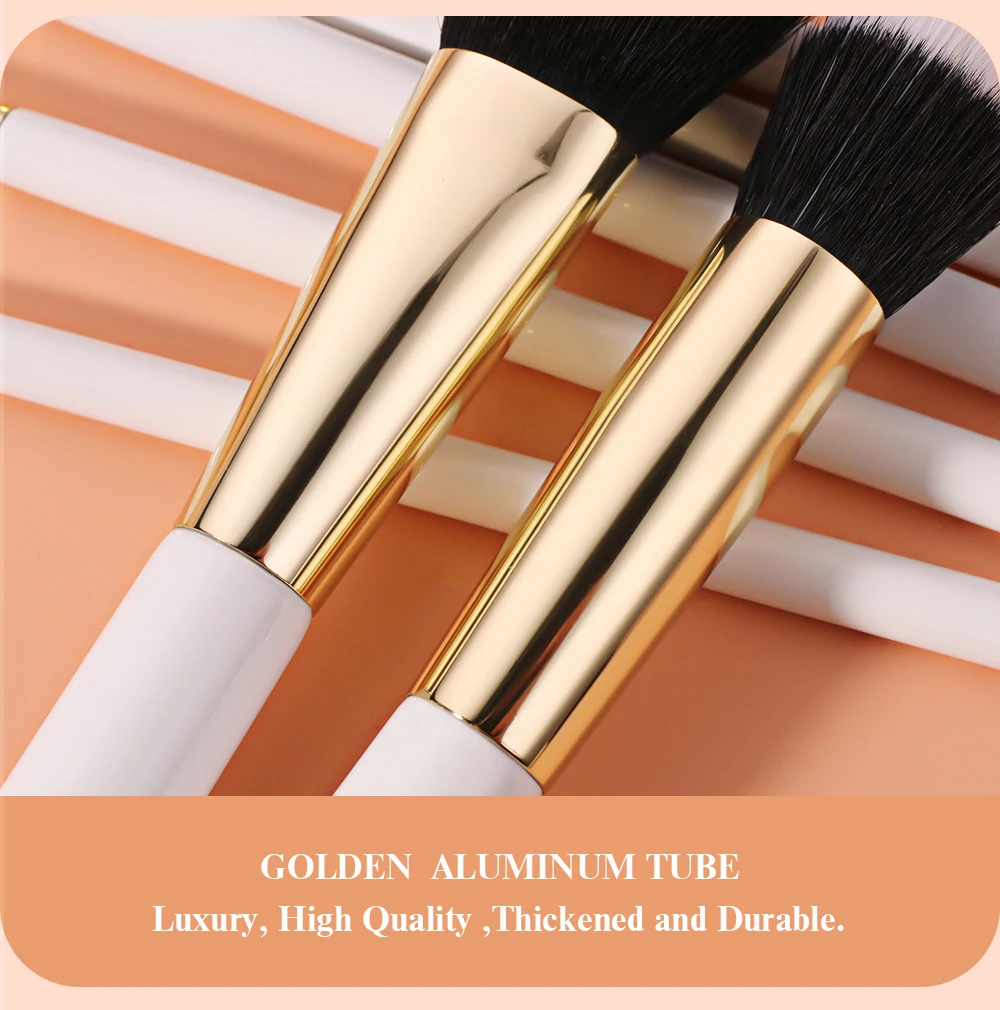 BEILI White Golden Makeup Brushes Set Professional Goat Hair Foundation Contour Bronzer Blush Kakubi Beauty brochas maquillaje BEILI White Golden Makeup Brushes Set Professional Goat Hair Foundation Contour Bronzer Blush Kakubi Beauty brochas maquillaje