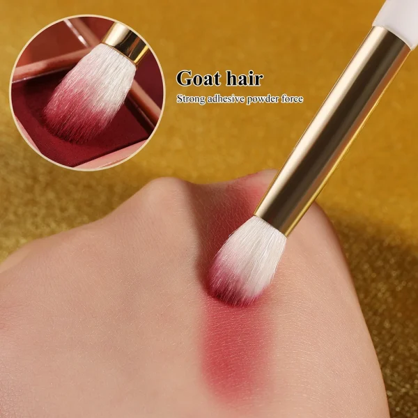 BEILI White Golden Makeup Brushes Set Professional Goat Hair Foundation Contour Bronzer Blush Kakubi Beauty brochas maquillaje - Image 5