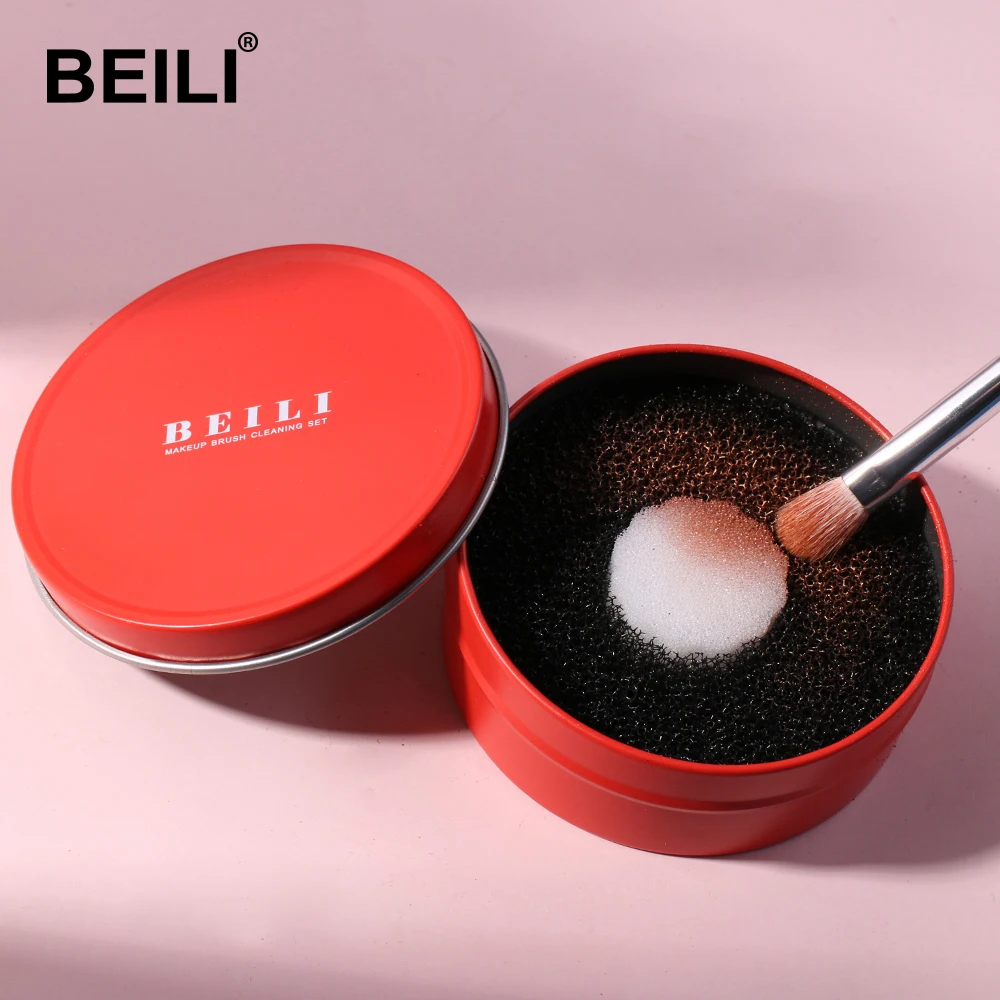 BEILI White Golden Makeup Brushes Set Professional Goat Hair Foundation Contour Bronzer Blush Kakubi Beauty brochas maquillaje