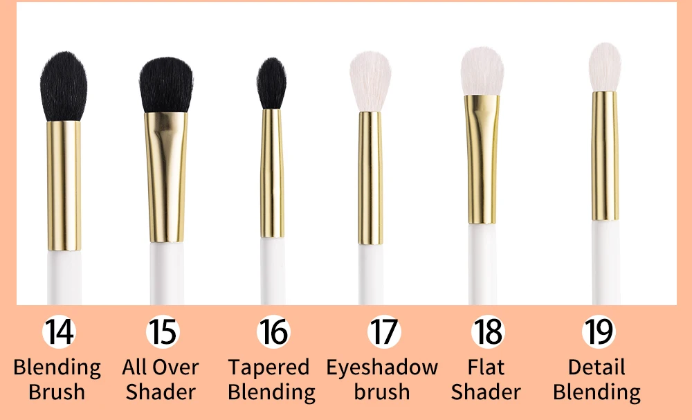 BEILI White Golden Makeup Brushes Set Professional Goat Hair Foundation Contour Bronzer Blush Kakubi Beauty brochas maquillaje BEILI White Golden Makeup Brushes Set Professional Goat Hair Foundation Contour Bronzer Blush Kakubi Beauty brochas maquillaje