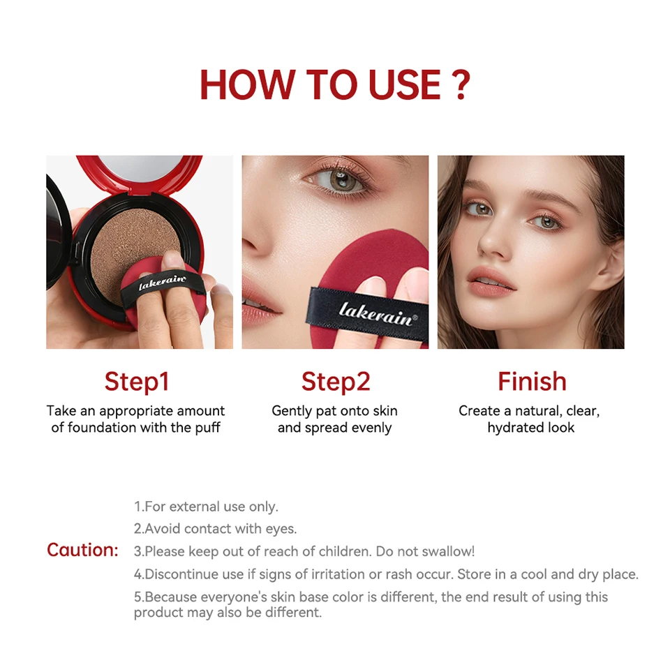 Sun protectio Air Cushion Foundation 9 Colors CC Cream Concealer Whitening Makeup Waterproof Cosmetics Brighten Face Base Tone