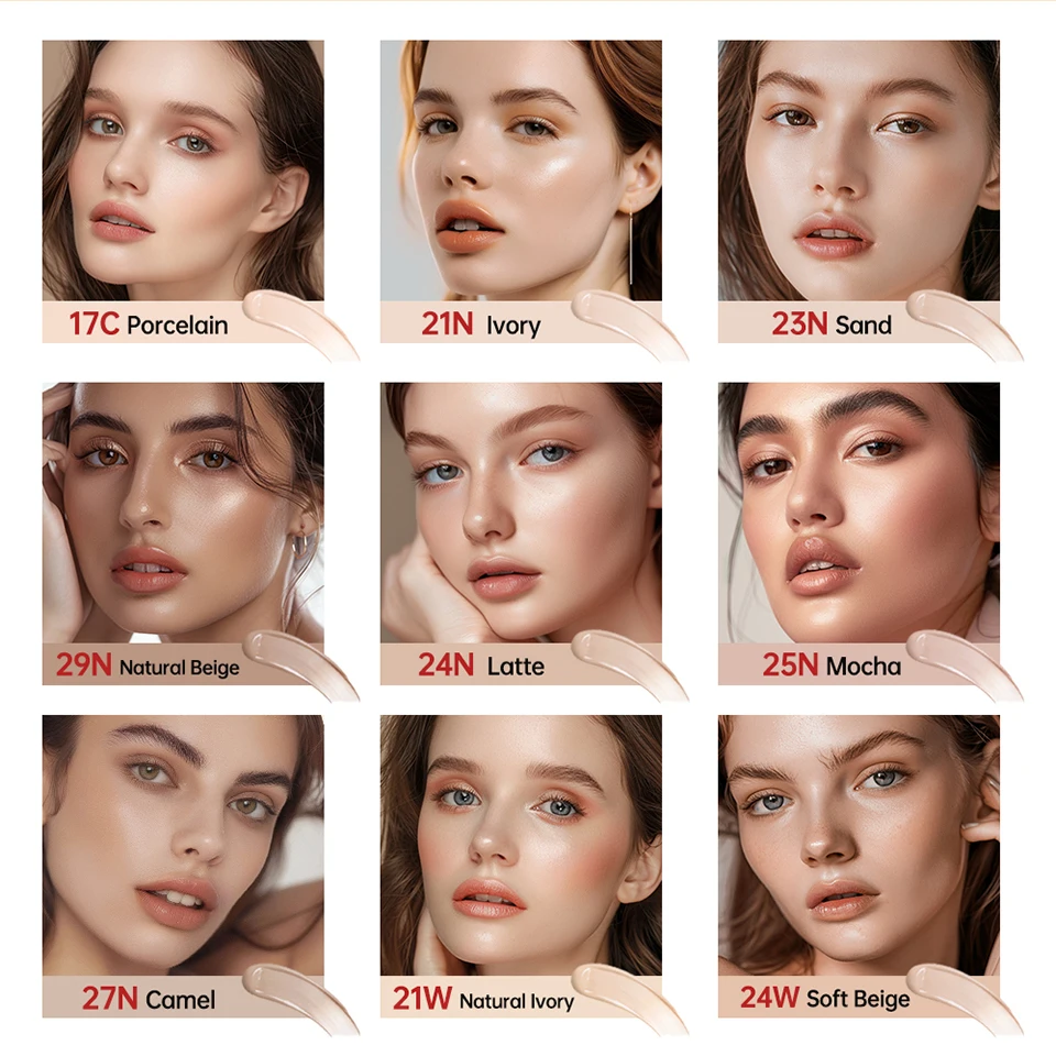 Sun protectio Air Cushion Foundation 9 Colors CC Cream Concealer Whitening Makeup Waterproof Cosmetics Brighten Face Base Tone
