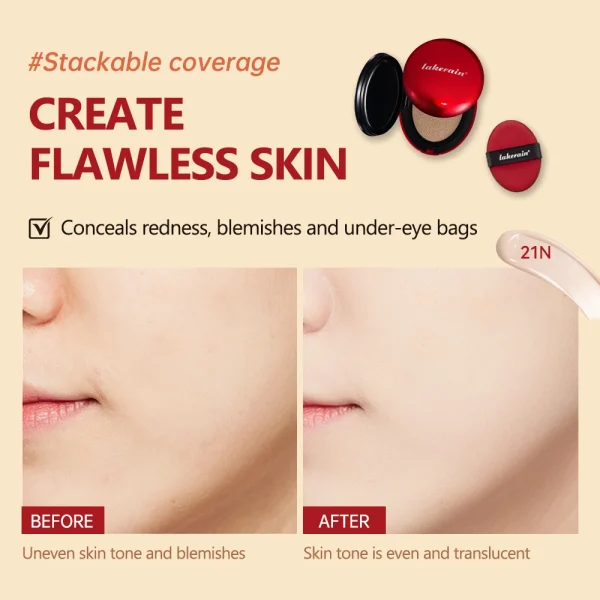 Sun protectio Air Cushion Foundation 9 Colors CC Cream Concealer Whitening Makeup Waterproof Cosmetics Brighten Face Base Tone - Image 5