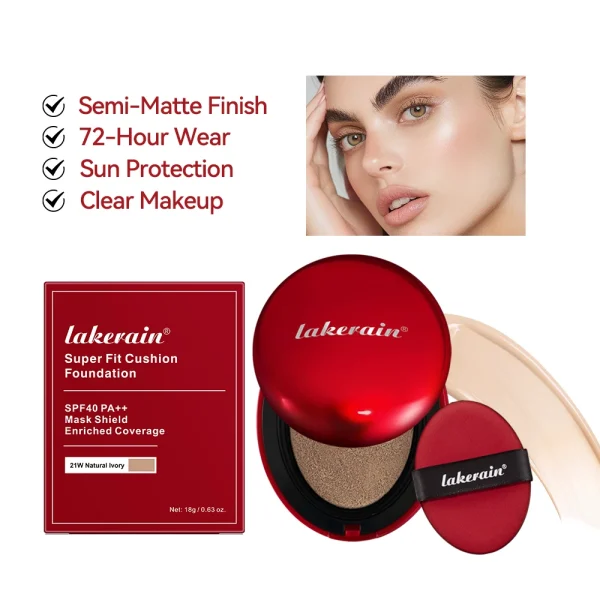 Sun protectio Air Cushion Foundation 9 Colors CC Cream Concealer Whitening Makeup Waterproof Cosmetics Brighten Face Base Tone - Image 2