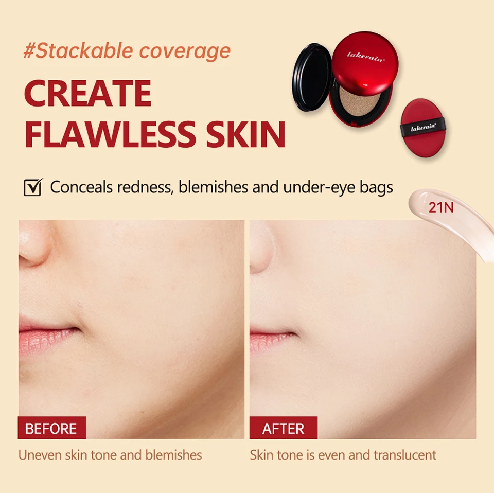 Sun protectio Air Cushion Foundation 9 Colors CC Cream Concealer Whitening Makeup Waterproof Cosmetics Brighten Face Base Tone