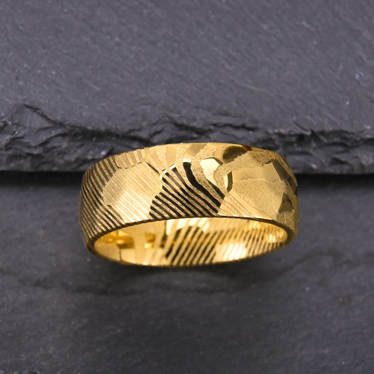 Damascus Steel band ring men - Engagement Jewelry for Groom Bridesman Couple's Matching Rings ， Mens Wedding Ring Band